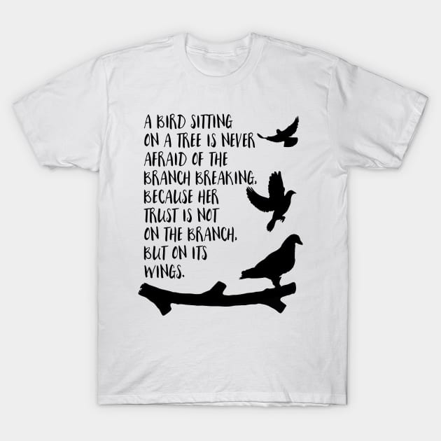 A Bird sitting on a tree T-Shirt by deificusArt